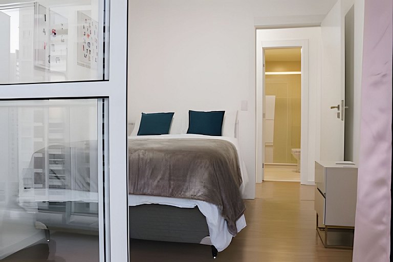 2 Quartos (1 suíte) e ampla sacada | Gleba Palhano
