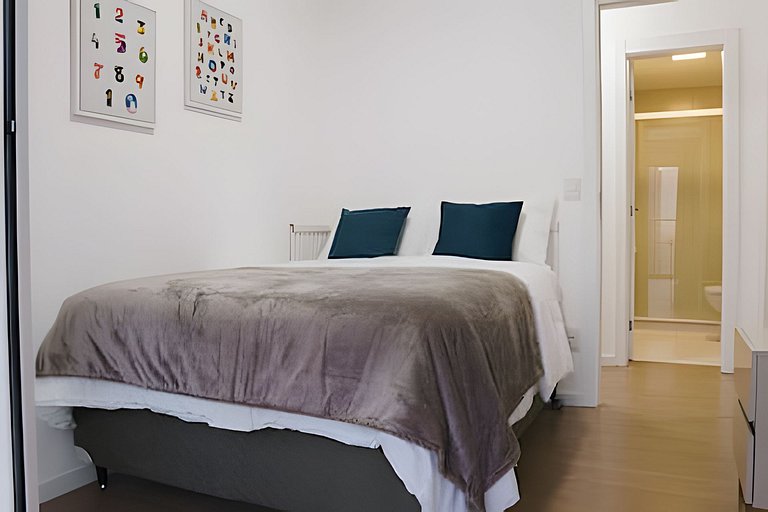 2 Quartos (1 suíte) e ampla sacada | Gleba Palhano