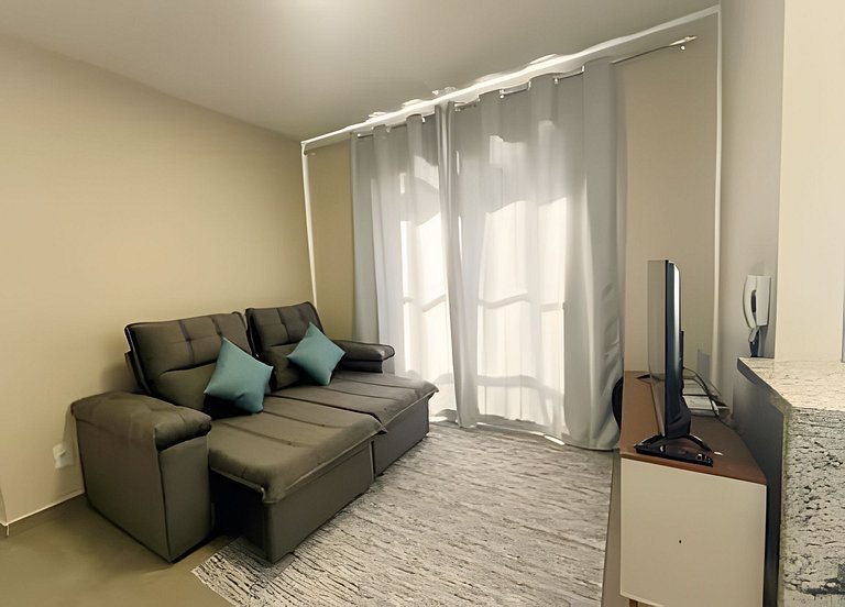 Apto central com 2 quartos