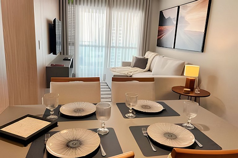 Luxo e conforto com vista espetacular / 2 quartos