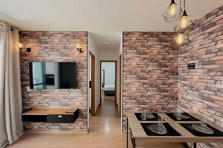 Apto com sacada e churrasqueira