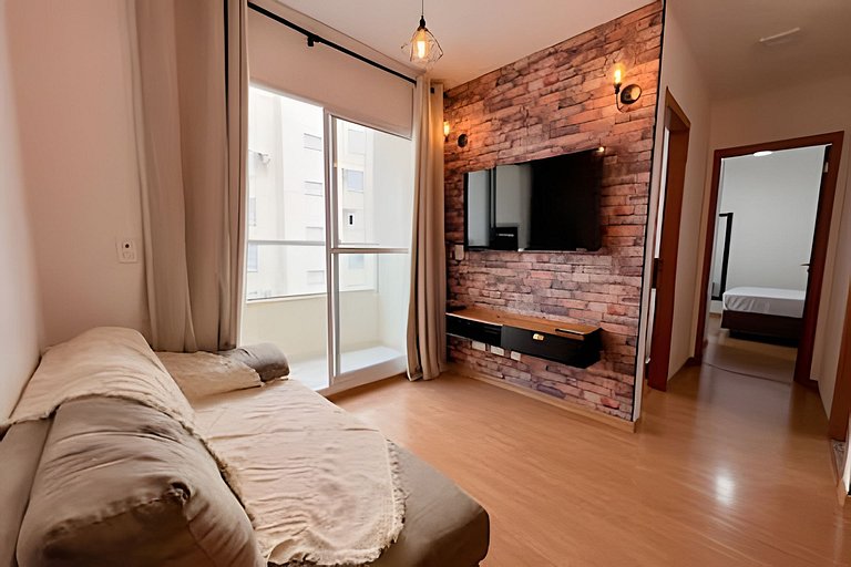 Apto com sacada e churrasqueira