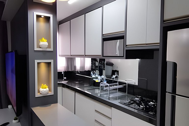 Apto com sacada e churrasqueira * Gleba Palhano