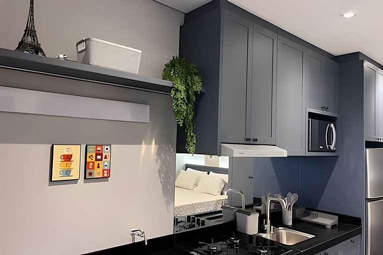 Studio Aconchegante com Atmosfera Parisiense