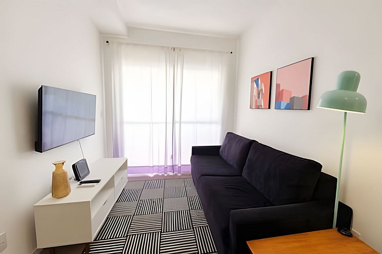Memphis Design • Apto Climatizado | Gleba Palhano